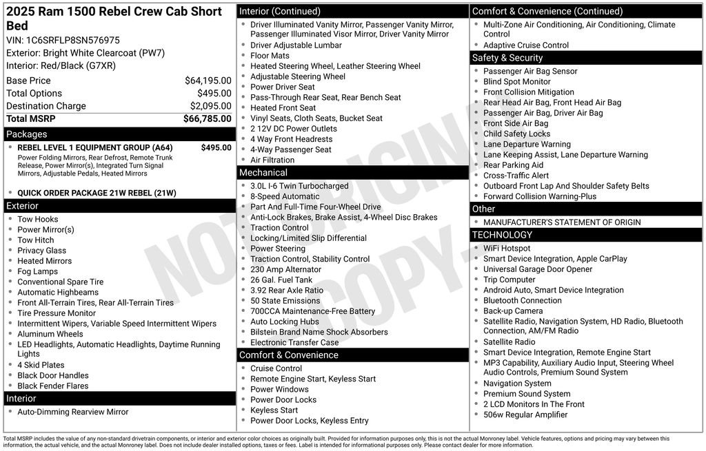ram ram 1500 pickup 2025 1C6SRFLP8SN576975 image ram ram 1500 pickup 2025 1C6SRFLP8SN576975 image